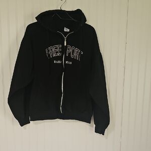 Black Freeport Bahamas Zip-Up Hoodie